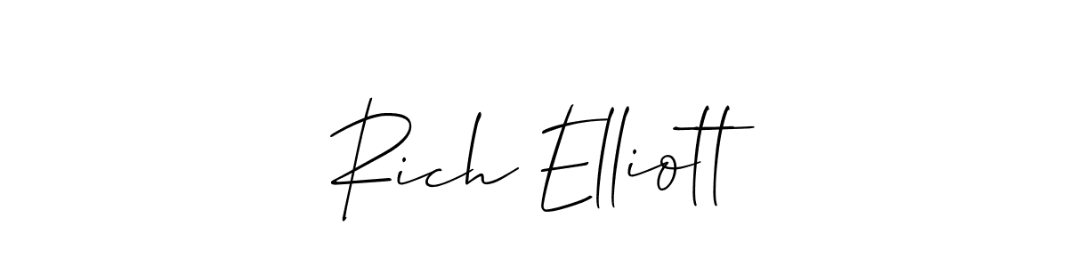 Make a beautiful signature design for name Rich Elliott. With this signature (Allison_Script) style, you can create a handwritten signature for free. Rich Elliott signature style 2 images and pictures png