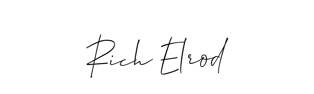 It looks lik you need a new signature style for name Rich Elrod. Design unique handwritten (Allison_Script) signature with our free signature maker in just a few clicks. Rich Elrod signature style 2 images and pictures png