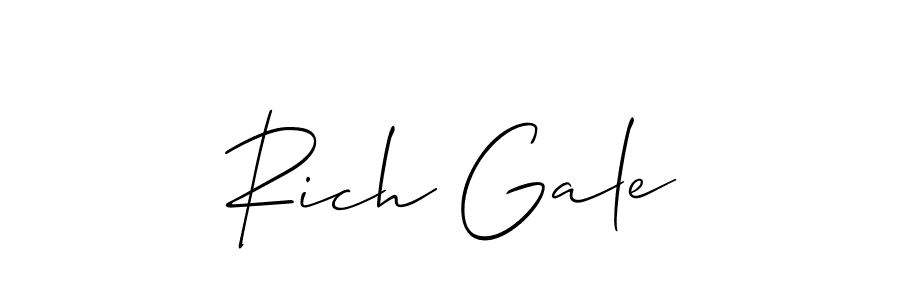 Allison_Script is a professional signature style that is perfect for those who want to add a touch of class to their signature. It is also a great choice for those who want to make their signature more unique. Get Rich Gale name to fancy signature for free. Rich Gale signature style 2 images and pictures png