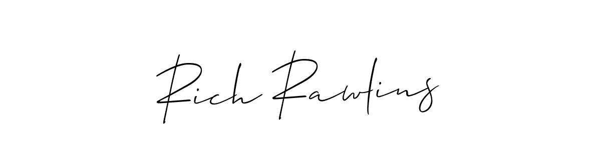 Allison_Script is a professional signature style that is perfect for those who want to add a touch of class to their signature. It is also a great choice for those who want to make their signature more unique. Get Rich Rawlins name to fancy signature for free. Rich Rawlins signature style 2 images and pictures png