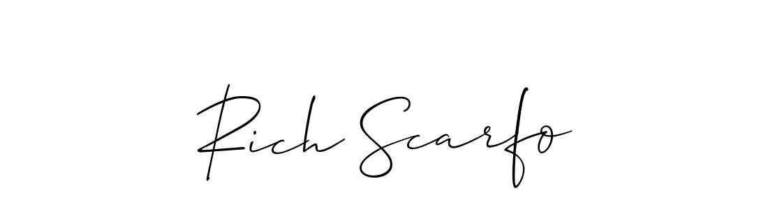 Make a beautiful signature design for name Rich Scarfo. With this signature (Allison_Script) style, you can create a handwritten signature for free. Rich Scarfo signature style 2 images and pictures png
