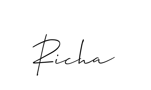 How to make Richa signature? Allison_Script is a professional autograph style. Create handwritten signature for Richa name. Richa signature style 2 images and pictures png