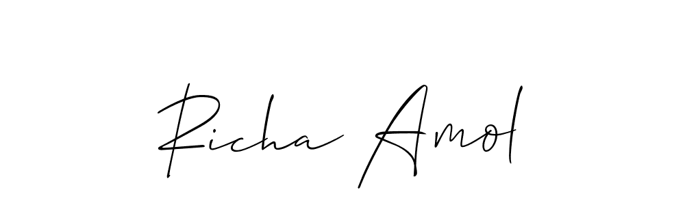 You should practise on your own different ways (Allison_Script) to write your name (Richa Amol) in signature. don't let someone else do it for you. Richa Amol signature style 2 images and pictures png