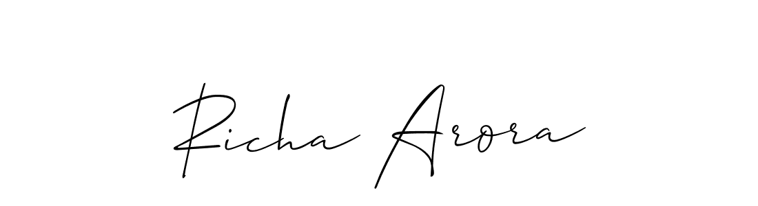 Make a beautiful signature design for name Richa Arora. Use this online signature maker to create a handwritten signature for free. Richa Arora signature style 2 images and pictures png