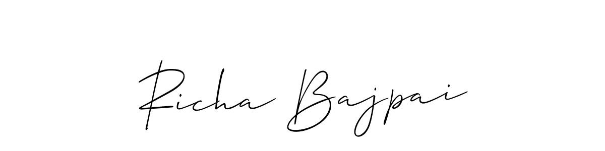 Richa Bajpai stylish signature style. Best Handwritten Sign (Allison_Script) for my name. Handwritten Signature Collection Ideas for my name Richa Bajpai. Richa Bajpai signature style 2 images and pictures png