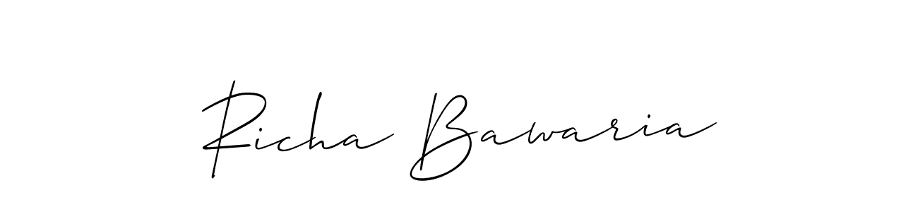 Similarly Allison_Script is the best handwritten signature design. Signature creator online .You can use it as an online autograph creator for name Richa Bawaria. Richa Bawaria signature style 2 images and pictures png