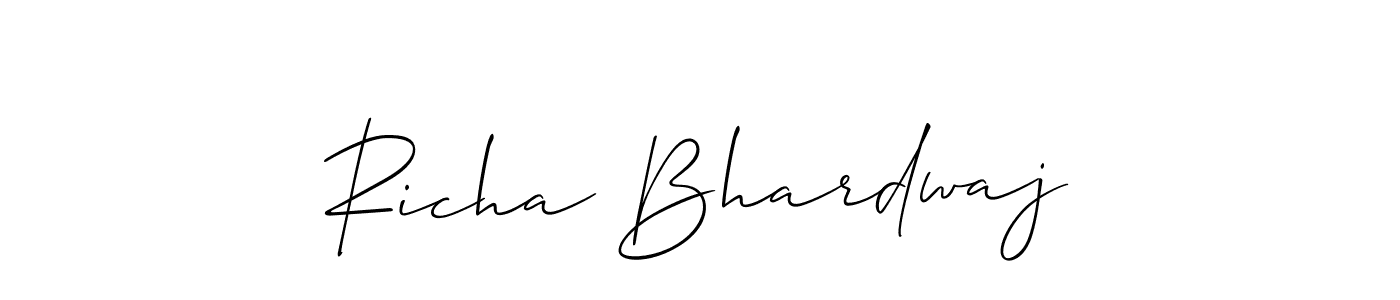How to Draw Richa Bhardwaj signature style? Allison_Script is a latest design signature styles for name Richa Bhardwaj. Richa Bhardwaj signature style 2 images and pictures png