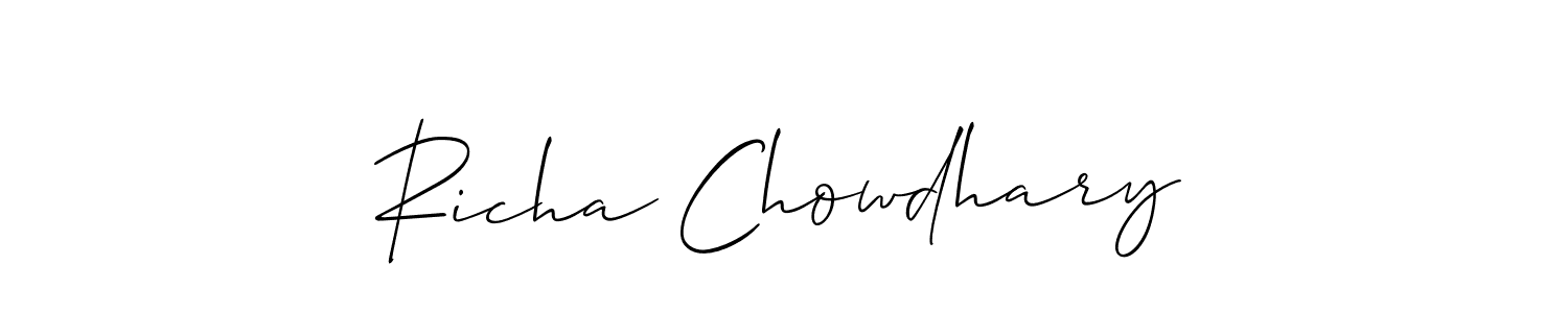 Richa Chowdhary stylish signature style. Best Handwritten Sign (Allison_Script) for my name. Handwritten Signature Collection Ideas for my name Richa Chowdhary. Richa Chowdhary signature style 2 images and pictures png