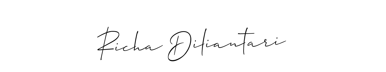 How to Draw Richa Diliantari signature style? Allison_Script is a latest design signature styles for name Richa Diliantari. Richa Diliantari signature style 2 images and pictures png