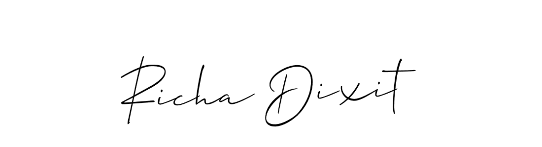 You should practise on your own different ways (Allison_Script) to write your name (Richa Dixit) in signature. don't let someone else do it for you. Richa Dixit signature style 2 images and pictures png