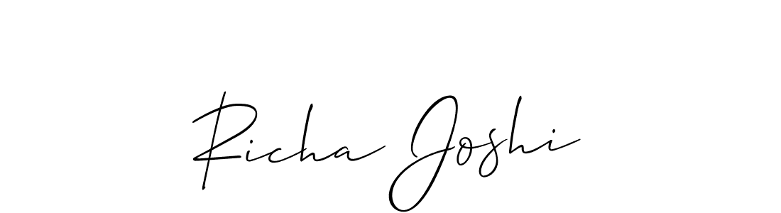 Create a beautiful signature design for name Richa Joshi. With this signature (Allison_Script) fonts, you can make a handwritten signature for free. Richa Joshi signature style 2 images and pictures png