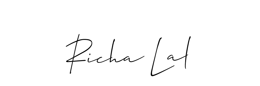 Richa Lal stylish signature style. Best Handwritten Sign (Allison_Script) for my name. Handwritten Signature Collection Ideas for my name Richa Lal. Richa Lal signature style 2 images and pictures png