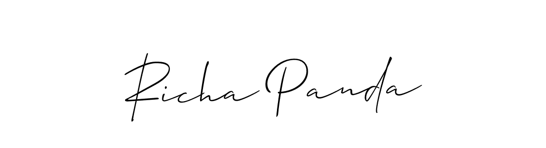 Use a signature maker to create a handwritten signature online. With this signature software, you can design (Allison_Script) your own signature for name Richa Panda. Richa Panda signature style 2 images and pictures png