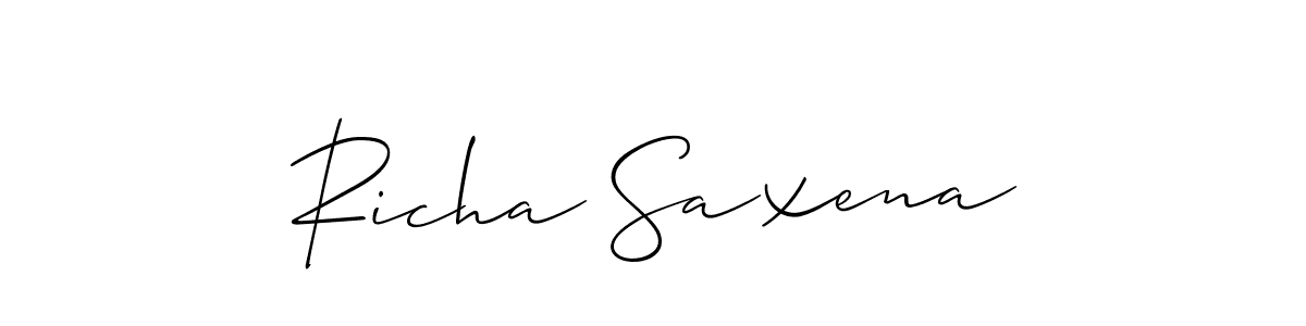 Richa Saxena stylish signature style. Best Handwritten Sign (Allison_Script) for my name. Handwritten Signature Collection Ideas for my name Richa Saxena. Richa Saxena signature style 2 images and pictures png