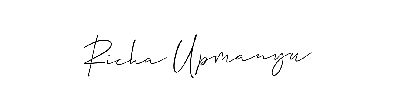 Design your own signature with our free online signature maker. With this signature software, you can create a handwritten (Allison_Script) signature for name Richa Upmanyu. Richa Upmanyu signature style 2 images and pictures png