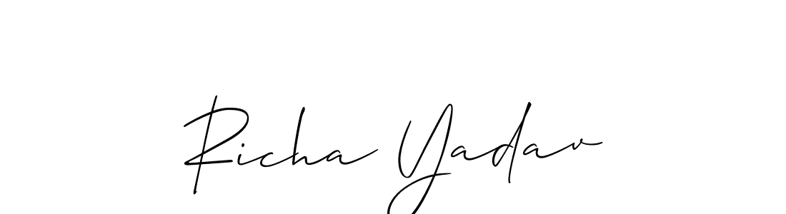 Richa Yadav stylish signature style. Best Handwritten Sign (Allison_Script) for my name. Handwritten Signature Collection Ideas for my name Richa Yadav. Richa Yadav signature style 2 images and pictures png