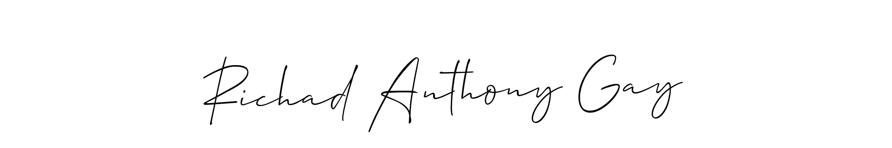 Make a short Richad Anthony Gay signature style. Manage your documents anywhere anytime using Allison_Script. Create and add eSignatures, submit forms, share and send files easily. Richad Anthony Gay signature style 2 images and pictures png