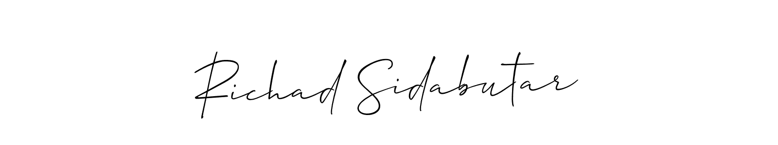 You should practise on your own different ways (Allison_Script) to write your name (Richad Sidabutar) in signature. don't let someone else do it for you. Richad Sidabutar signature style 2 images and pictures png