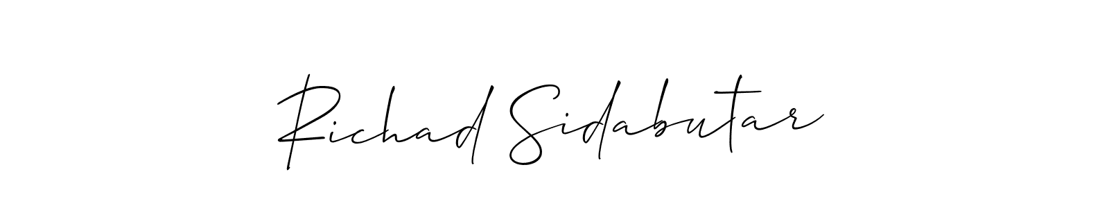 Check out images of Autograph of Richad Sidabutar name. Actor Richad Sidabutar Signature Style. Allison_Script is a professional sign style online. Richad Sidabutar signature style 2 images and pictures png