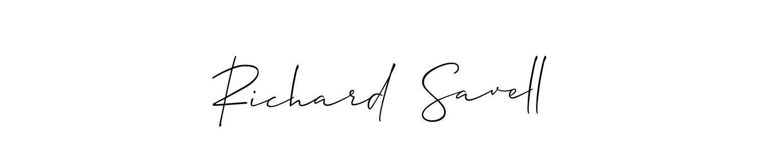 Create a beautiful signature design for name Richard  Savell. With this signature (Allison_Script) fonts, you can make a handwritten signature for free. Richard  Savell signature style 2 images and pictures png