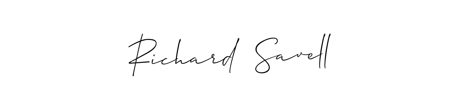 How to make Richard  Savell name signature. Use Allison_Script style for creating short signs online. This is the latest handwritten sign. Richard  Savell signature style 2 images and pictures png