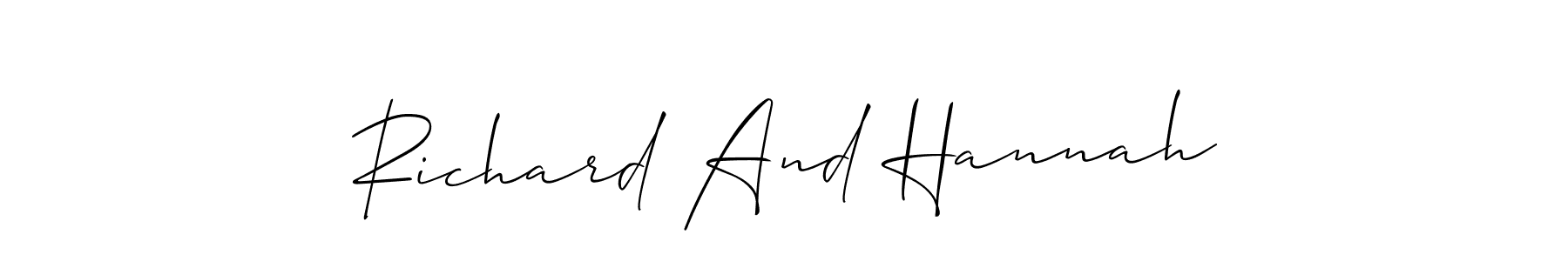 Best and Professional Signature Style for Richard And Hannah. Allison_Script Best Signature Style Collection. Richard And Hannah signature style 2 images and pictures png