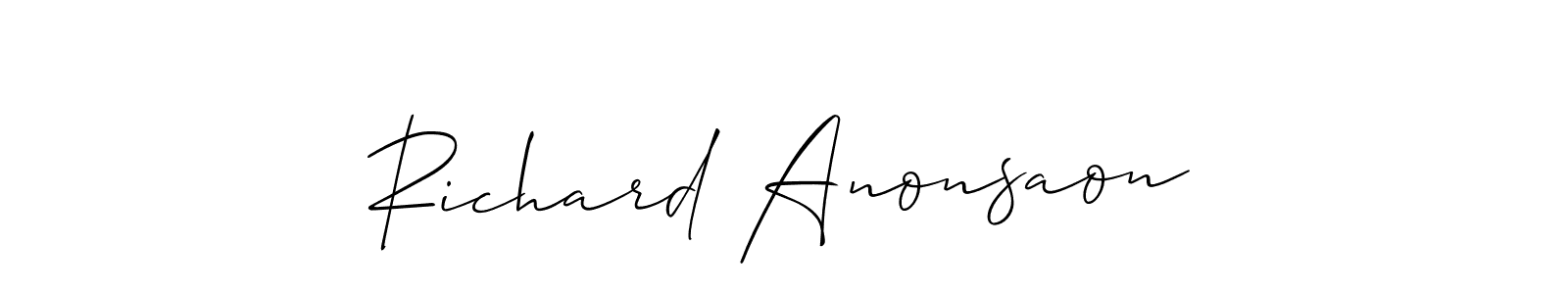 You can use this online signature creator to create a handwritten signature for the name Richard Anonsaon. This is the best online autograph maker. Richard Anonsaon signature style 2 images and pictures png