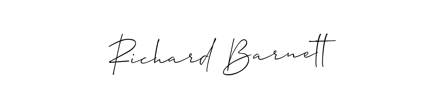 You should practise on your own different ways (Allison_Script) to write your name (Richard Barnett) in signature. don't let someone else do it for you. Richard Barnett signature style 2 images and pictures png