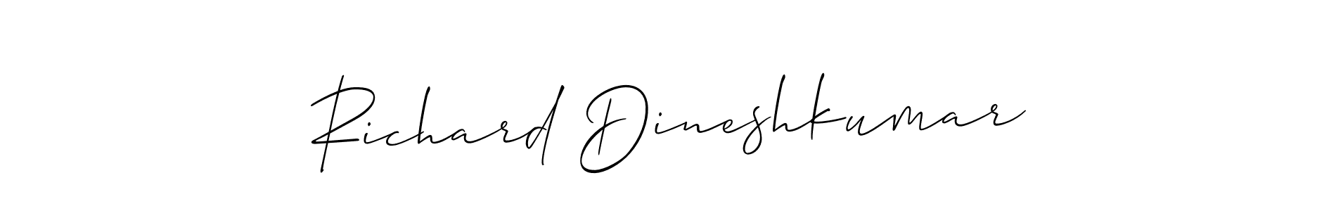 How to make Richard Dineshkumar name signature. Use Allison_Script style for creating short signs online. This is the latest handwritten sign. Richard Dineshkumar signature style 2 images and pictures png