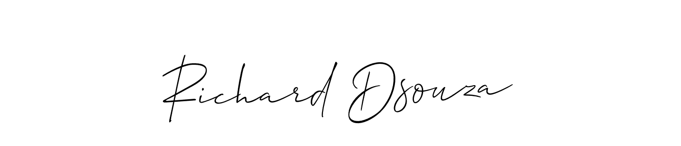 How to make Richard Dsouza name signature. Use Allison_Script style for creating short signs online. This is the latest handwritten sign. Richard Dsouza signature style 2 images and pictures png