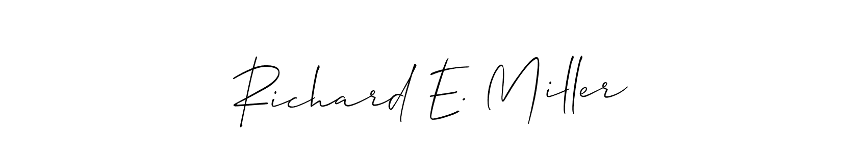 Make a short Richard E. Miller signature style. Manage your documents anywhere anytime using Allison_Script. Create and add eSignatures, submit forms, share and send files easily. Richard E. Miller signature style 2 images and pictures png