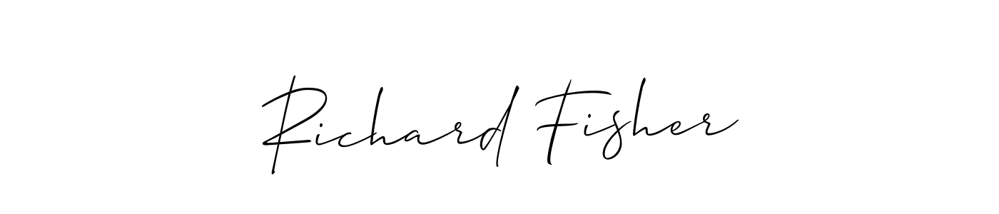 Also You can easily find your signature by using the search form. We will create Richard Fisher name handwritten signature images for you free of cost using Allison_Script sign style. Richard Fisher signature style 2 images and pictures png