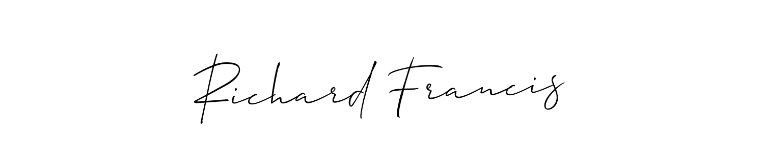 Make a short Richard Francis signature style. Manage your documents anywhere anytime using Allison_Script. Create and add eSignatures, submit forms, share and send files easily. Richard Francis signature style 2 images and pictures png