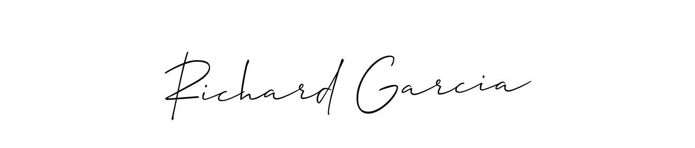 The best way (Allison_Script) to make a short signature is to pick only two or three words in your name. The name Richard Garcia include a total of six letters. For converting this name. Richard Garcia signature style 2 images and pictures png