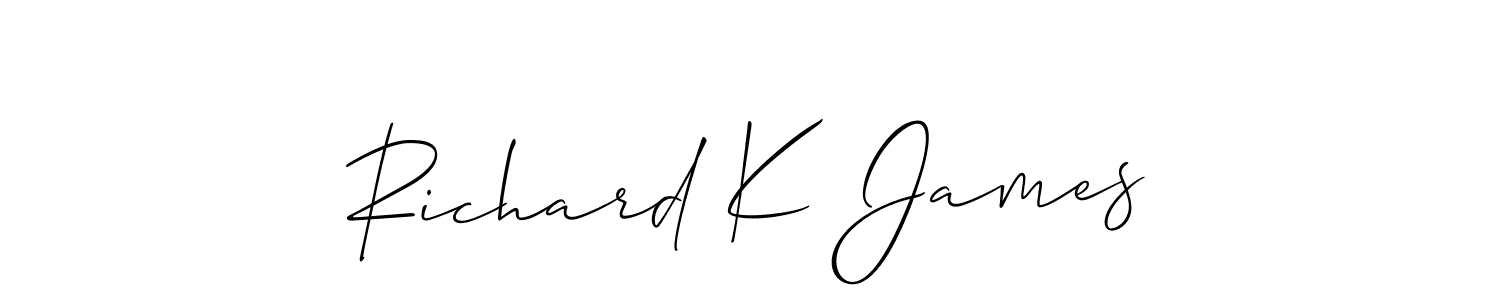 Also You can easily find your signature by using the search form. We will create Richard K James name handwritten signature images for you free of cost using Allison_Script sign style. Richard K James signature style 2 images and pictures png