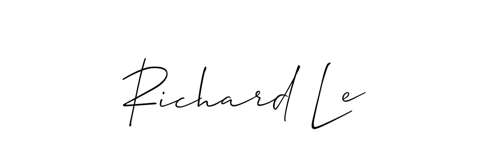 Design your own signature with our free online signature maker. With this signature software, you can create a handwritten (Allison_Script) signature for name Richard Le. Richard Le signature style 2 images and pictures png