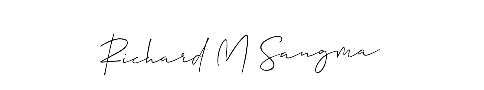 Allison_Script is a professional signature style that is perfect for those who want to add a touch of class to their signature. It is also a great choice for those who want to make their signature more unique. Get Richard M Sangma name to fancy signature for free. Richard M Sangma signature style 2 images and pictures png