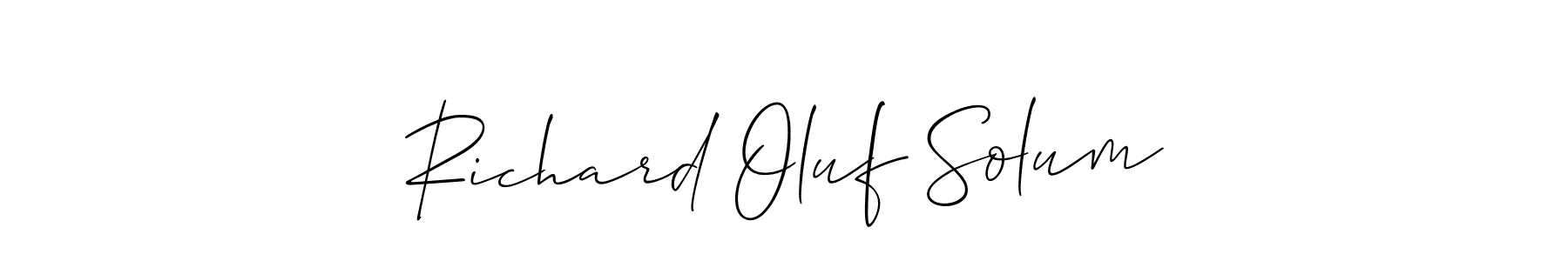 Create a beautiful signature design for name Richard Oluf Solum. With this signature (Allison_Script) fonts, you can make a handwritten signature for free. Richard Oluf Solum signature style 2 images and pictures png