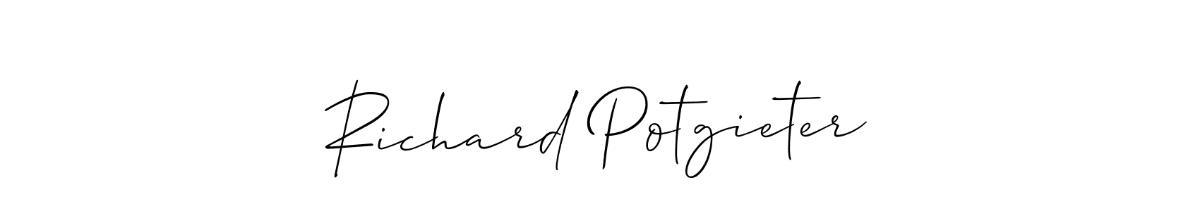 You should practise on your own different ways (Allison_Script) to write your name (Richard Potgieter) in signature. don't let someone else do it for you. Richard Potgieter signature style 2 images and pictures png