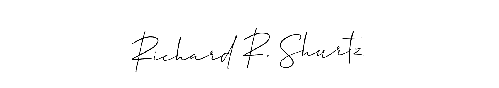 The best way (Allison_Script) to make a short signature is to pick only two or three words in your name. The name Richard R. Shurtz include a total of six letters. For converting this name. Richard R. Shurtz signature style 2 images and pictures png
