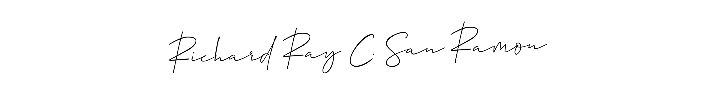 Allison_Script is a professional signature style that is perfect for those who want to add a touch of class to their signature. It is also a great choice for those who want to make their signature more unique. Get Richard Ray C. San Ramon name to fancy signature for free. Richard Ray C. San Ramon signature style 2 images and pictures png