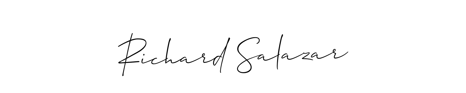 It looks lik you need a new signature style for name Richard Salazar. Design unique handwritten (Allison_Script) signature with our free signature maker in just a few clicks. Richard Salazar signature style 2 images and pictures png