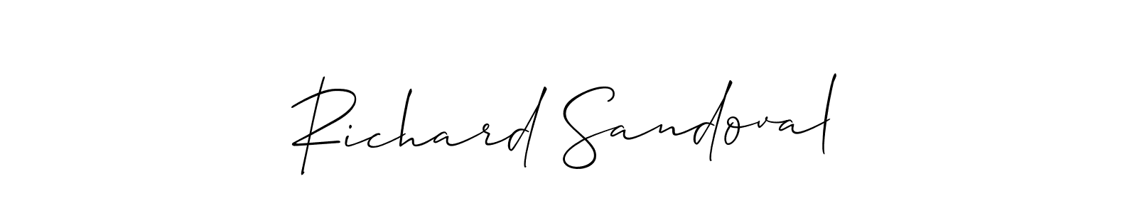 The best way (Allison_Script) to make a short signature is to pick only two or three words in your name. The name Richard Sandoval include a total of six letters. For converting this name. Richard Sandoval signature style 2 images and pictures png