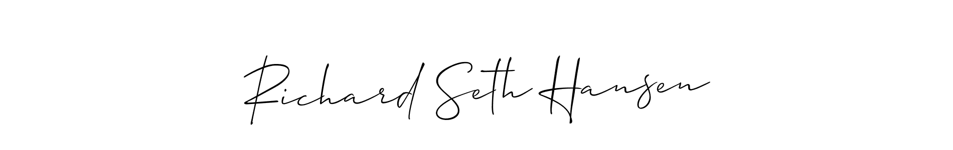 Make a short Richard Seth Hansen signature style. Manage your documents anywhere anytime using Allison_Script. Create and add eSignatures, submit forms, share and send files easily. Richard Seth Hansen signature style 2 images and pictures png