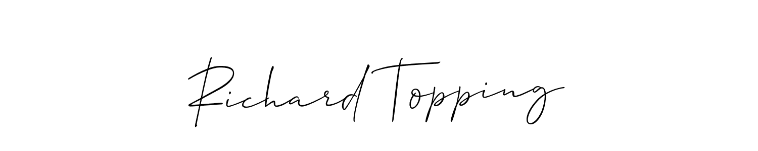 Similarly Allison_Script is the best handwritten signature design. Signature creator online .You can use it as an online autograph creator for name Richard Topping. Richard Topping signature style 2 images and pictures png