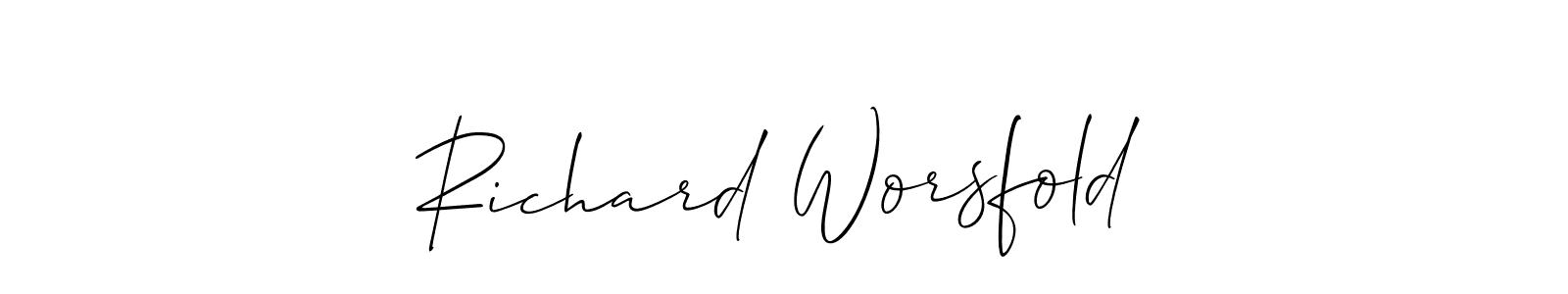 Make a beautiful signature design for name Richard Worsfold. With this signature (Allison_Script) style, you can create a handwritten signature for free. Richard Worsfold signature style 2 images and pictures png