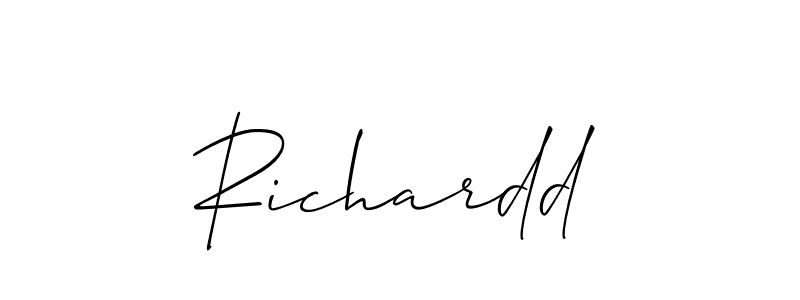 Design your own signature with our free online signature maker. With this signature software, you can create a handwritten (Allison_Script) signature for name Richardd. Richardd signature style 2 images and pictures png