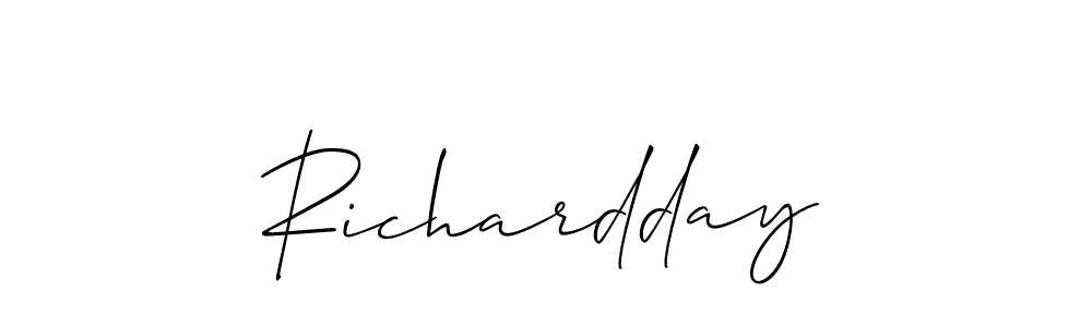 Create a beautiful signature design for name Richardday. With this signature (Allison_Script) fonts, you can make a handwritten signature for free. Richardday signature style 2 images and pictures png