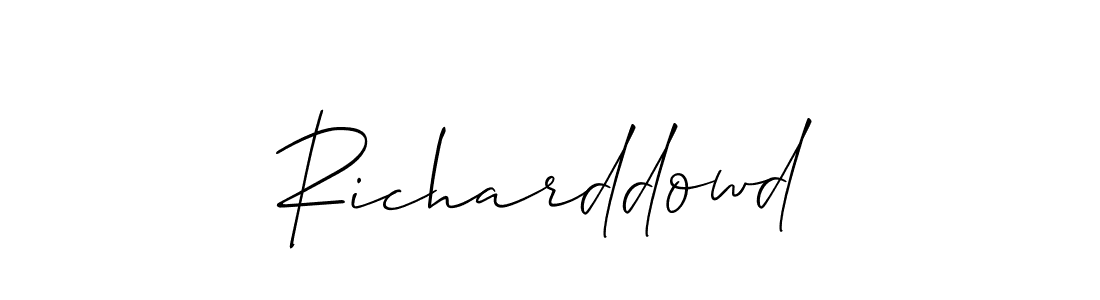 How to make Richarddowd name signature. Use Allison_Script style for creating short signs online. This is the latest handwritten sign. Richarddowd signature style 2 images and pictures png