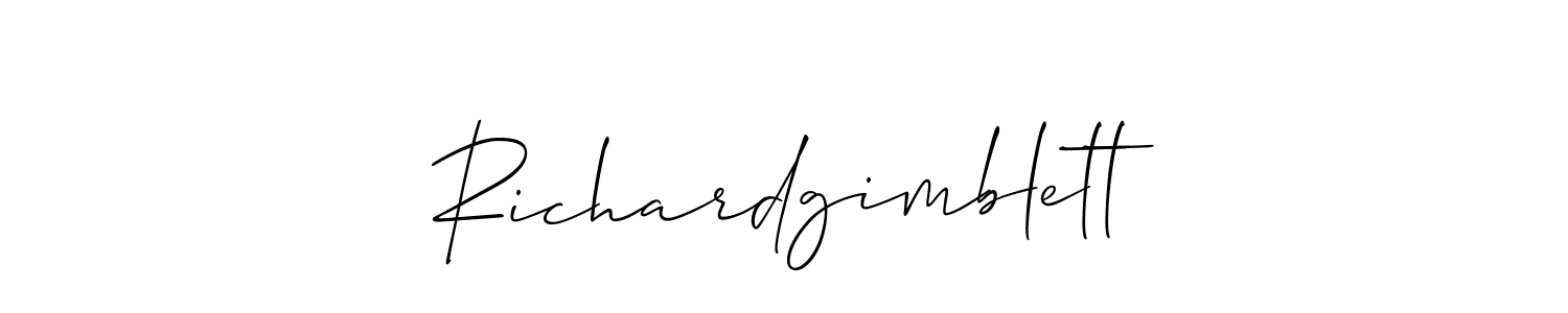 How to make Richardgimblett name signature. Use Allison_Script style for creating short signs online. This is the latest handwritten sign. Richardgimblett signature style 2 images and pictures png